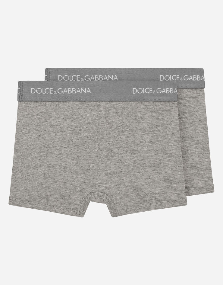 Dolce & Gabbana Kit de dos calzoncillos bóxer con banda elástica con logotipo Gris L4J701G7OCT