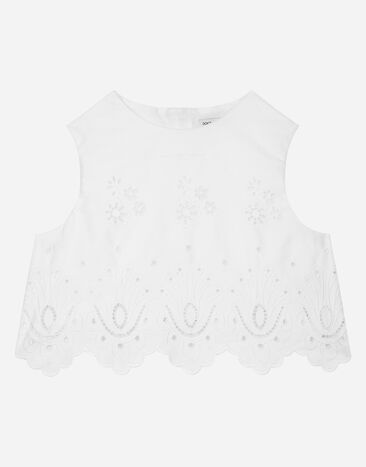 Dolce & Gabbana Poplin and broderie anglaise top White L51N69FG5BL