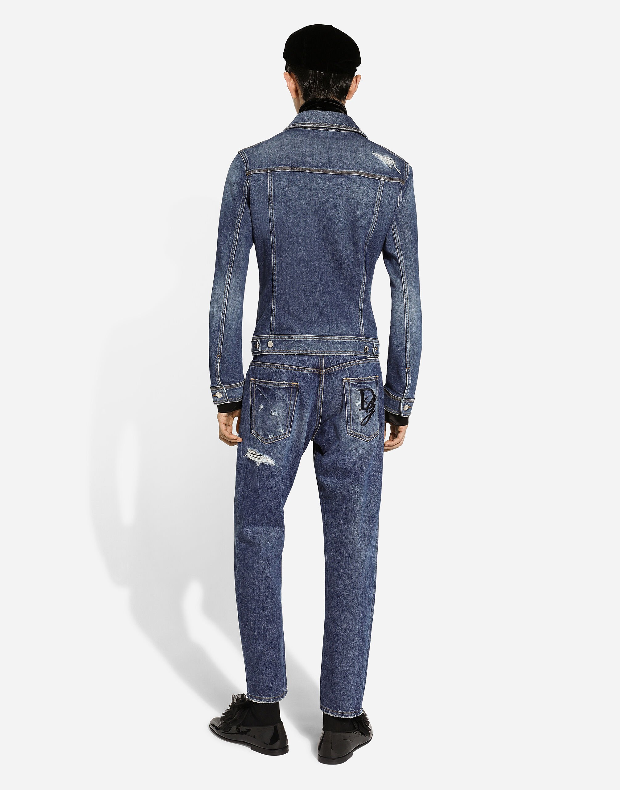 Loose stretch denim jeans in Multicolor for Men | Dolce&Gabbana® US