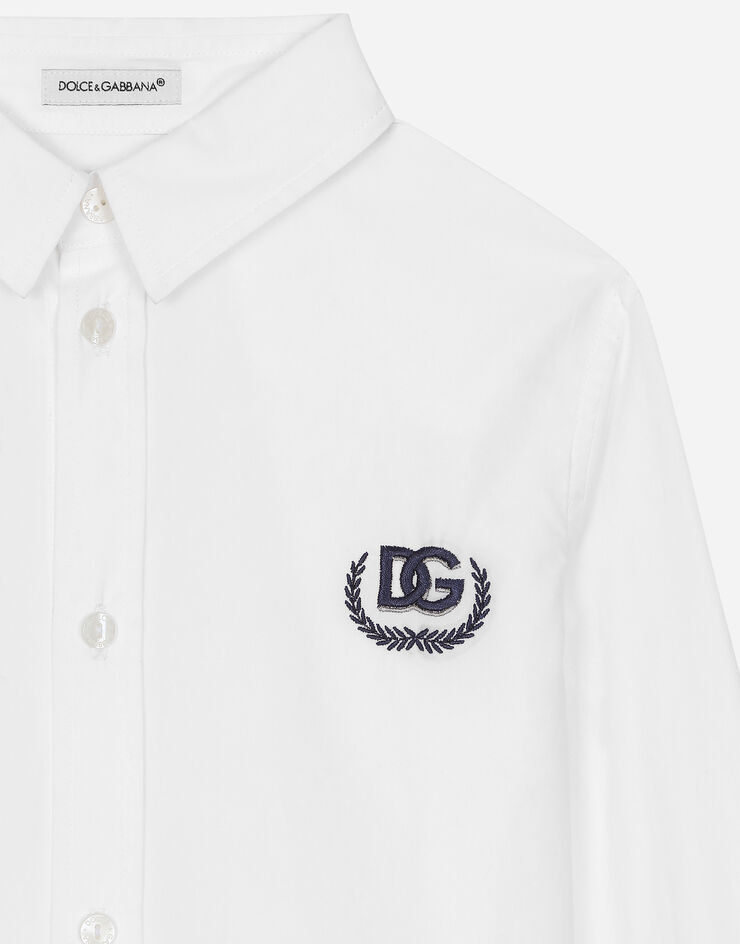 Dolce & Gabbana Рубашка из поплина с логотипом DG Лавр белый L43S23G7NMM
