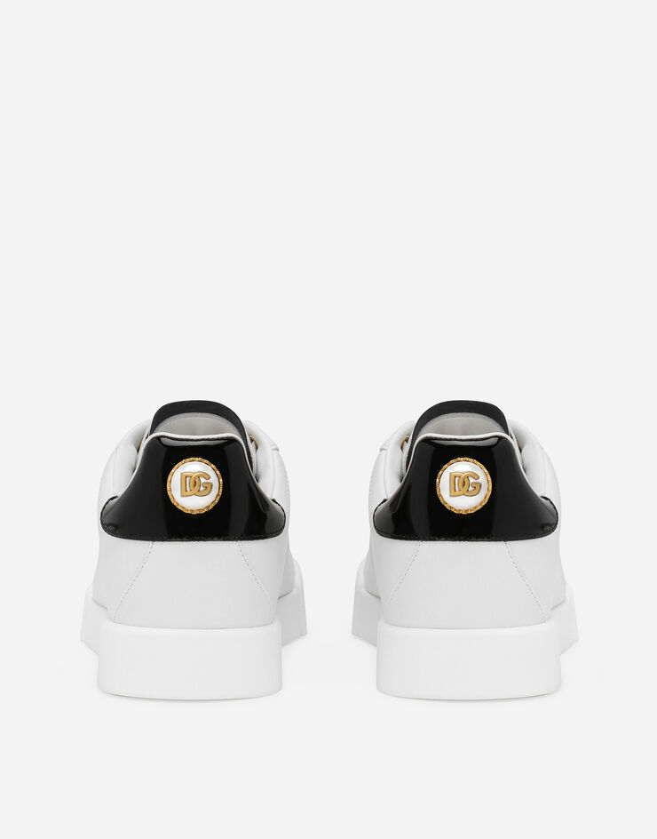 Dolce & Gabbana Portofino sneakers aus kalbsnappaleder mit lettering Weiss CK2329AH506