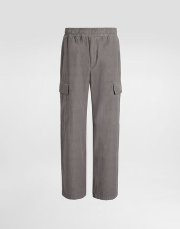 Dolce & Gabbana Pantalon cargo en coton Gris GP0L3TG8ML8