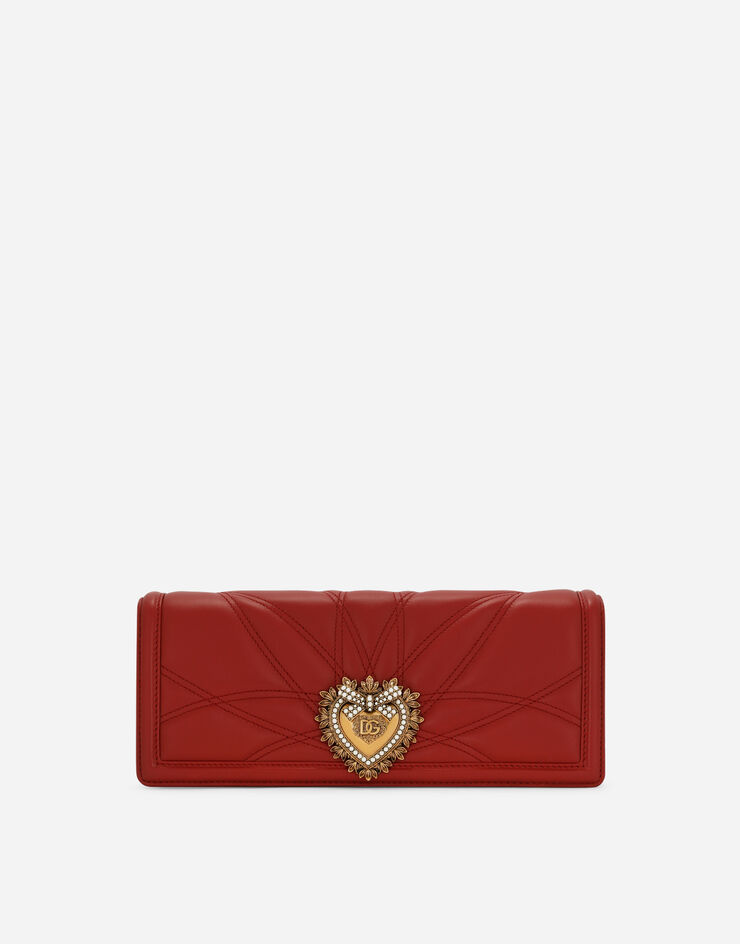 Dolce & Gabbana Сумка-багет Devotion из стеганой кожи наппа красный BB7347AW437