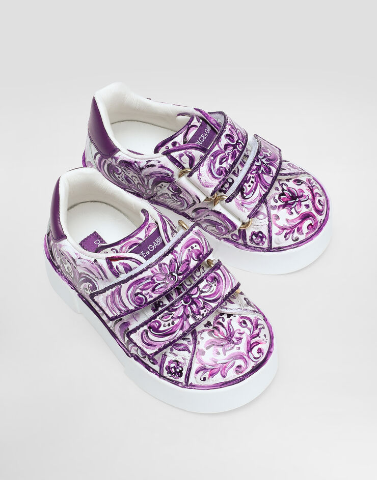 Dolce & Gabbana Majolica-print sneaker in nappa calfskin Multicolor DN0201AI396