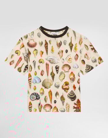 Dolce & Gabbana Shell-print short-sleeved jersey t-shirt Multicolor L4JTHVHS7QS