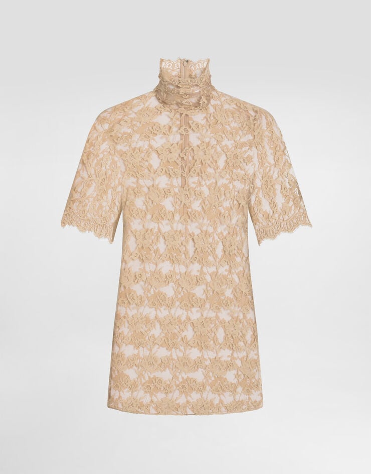 Dolce & Gabbana Floral chantilly lace top Beige F7BI3TILMCM