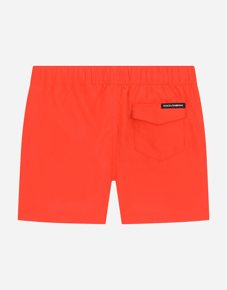 Dolce & Gabbana Nylon swim trunks Orange L1J818G7KM9