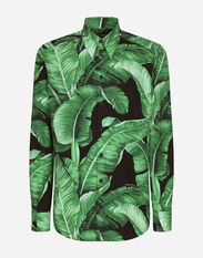 Dolce & Gabbana Martini-fit shirt in banana-tree-print cotton Print G5KB4TIS1SF