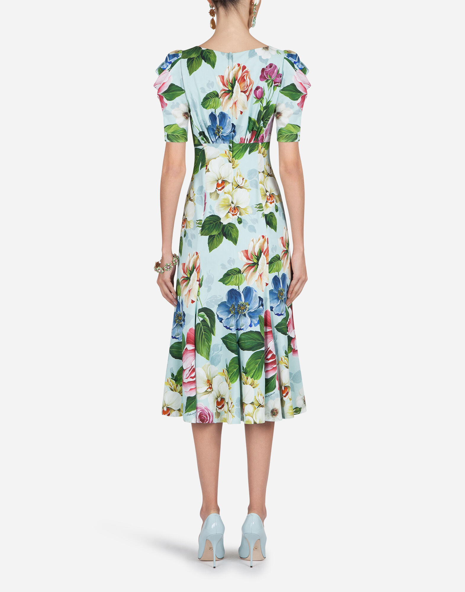 Abito Stampa Fiori Abbigliamento Donna Dolce Gabbana