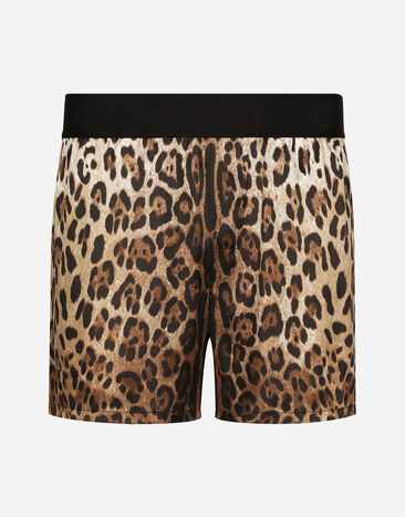 Dolce & Gabbana Shorts de seda con estampado de leopardo Imprima G031TTHI1SV