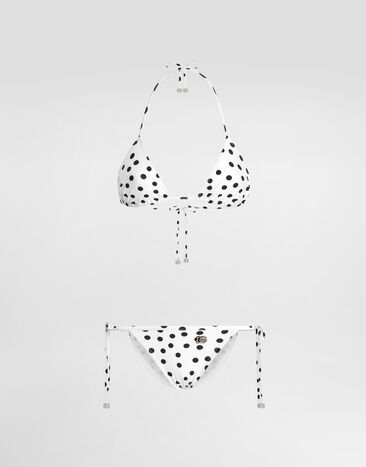 Dolce & Gabbana Bikini de triángulo con estampado de lunares Imprima O8A02JFSG8C