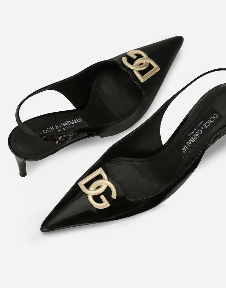 Dolce & Gabbana Polished calfskin slingbacks Black CG0710A1037