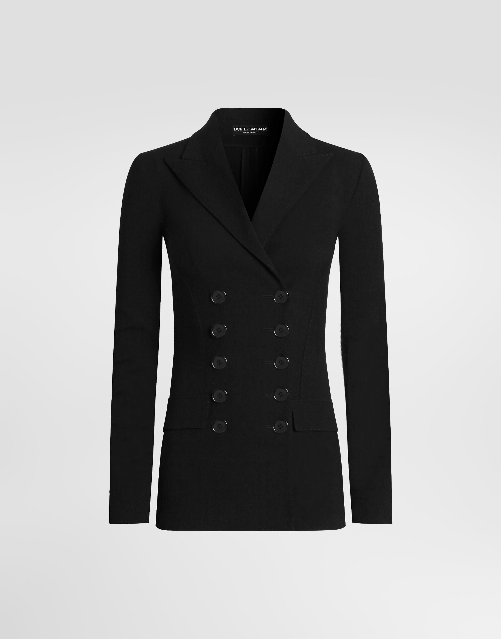 Double-breasted jacket in wool in Black for Women | Dolce&Gabbana® US