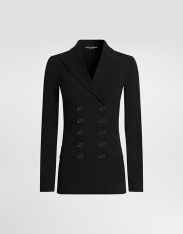 Dolce & Gabbana Double-breasted jacket in wool Black F27HDTFUBCE