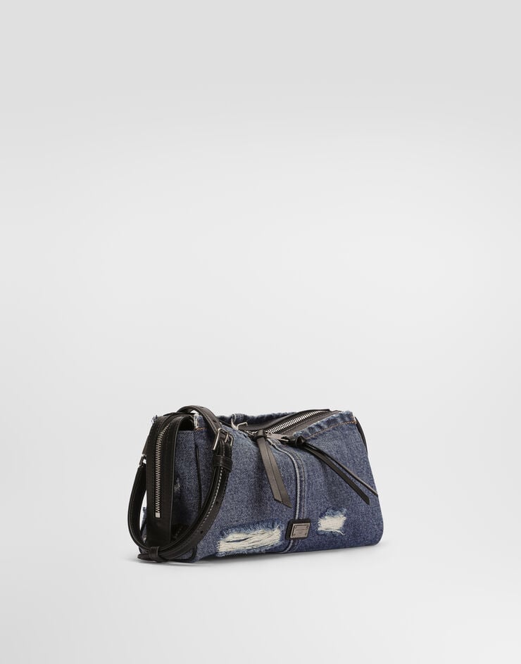 Dolce & Gabbana Vittoria denim patchwork shoulder bag Blue BM2049AY768