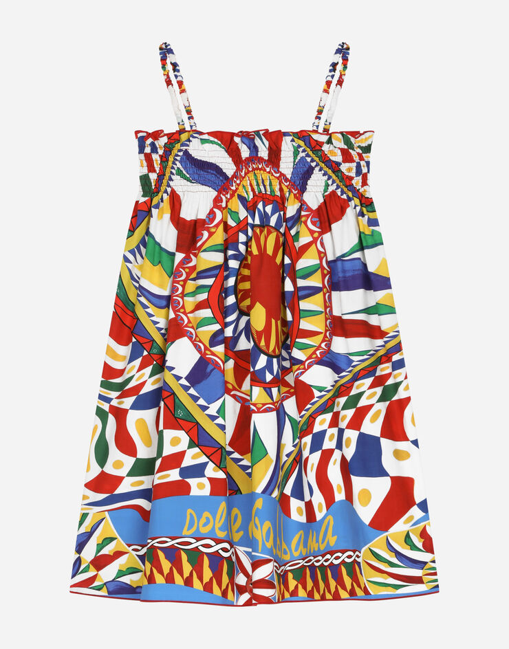 DolceGabbanaSpa Carretto-print poplin sun dress Multicolor L52DA6G7J5F