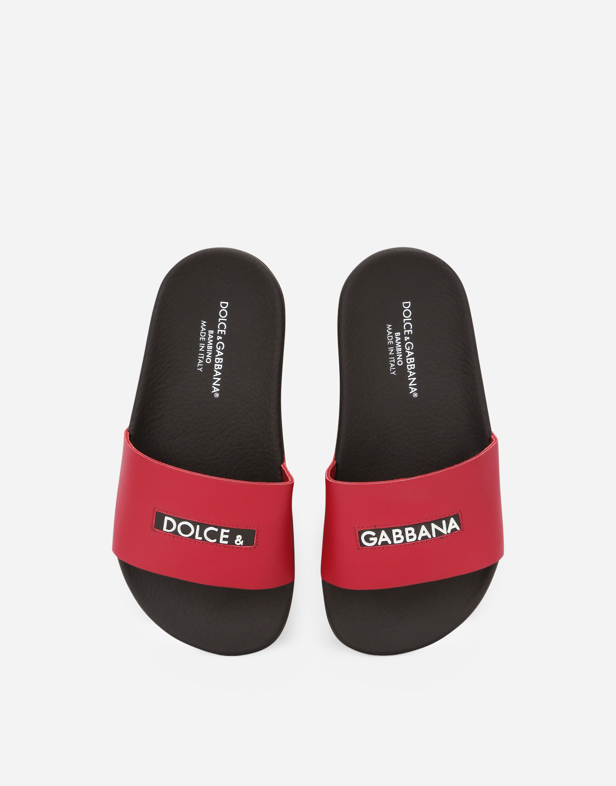 【DOLCE & GABBANA】スライドサンダル カーフスキン DGロゴ ブラウンのウィメンズ Calfskin sliders with DG logo