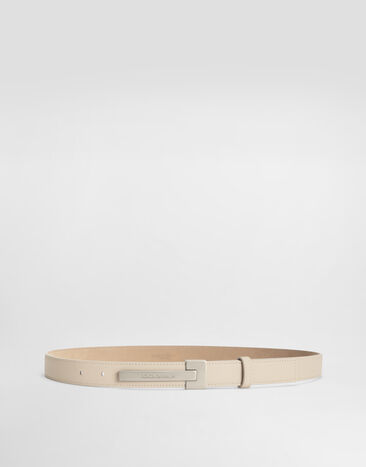 Dolce & Gabbana Cinturón de piel de becerro Beige BC4870A1065
