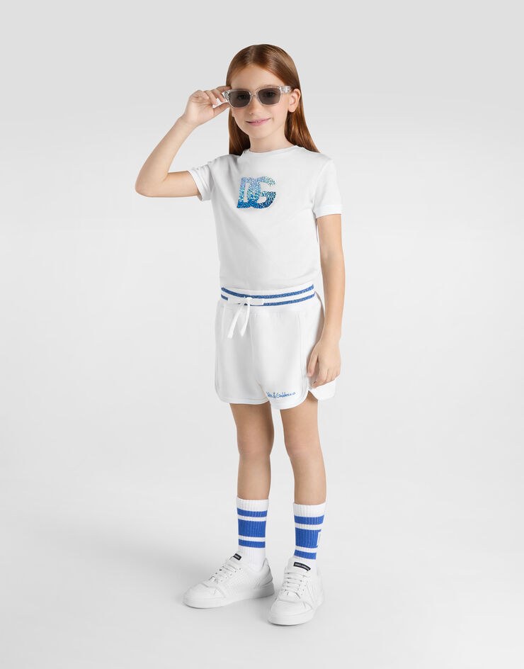 Dolce & Gabbana Jersey T-shirt with DG logo Multicolor L5JTPDG7O0X
