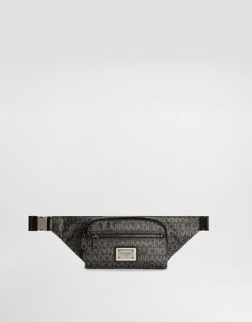Dolce & Gabbana Small coated jacquard belt bag Black BM2385AV956