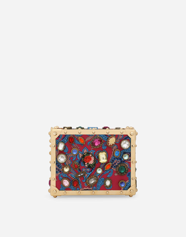 Dolce & Gabbana Tasche Dolce Box aus Jacquardgewebe mit Stickereien Mehrfarbig BB7165AY593