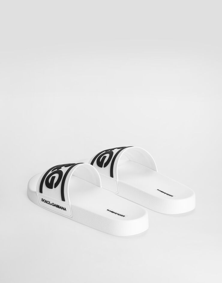 Dolce & Gabbana Rubber beachwear sliders with DG logo Multicolor CS2072AQ858