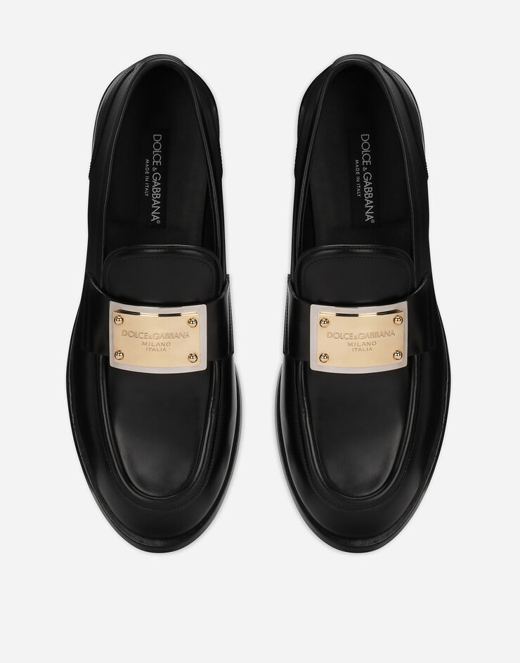 Dolce&Gabbana حذاء لوفر من جلد عجل مصقول أسود A30203AB640