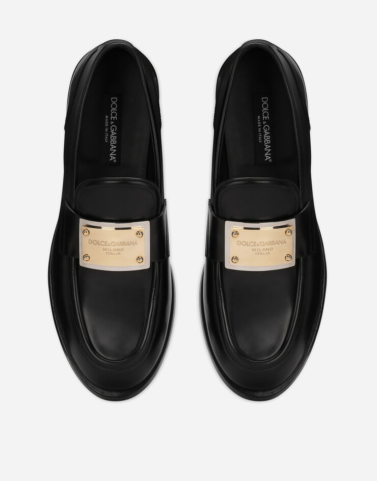 Dolce&Gabbana Brushed calfskin loafers Black A30203AB640