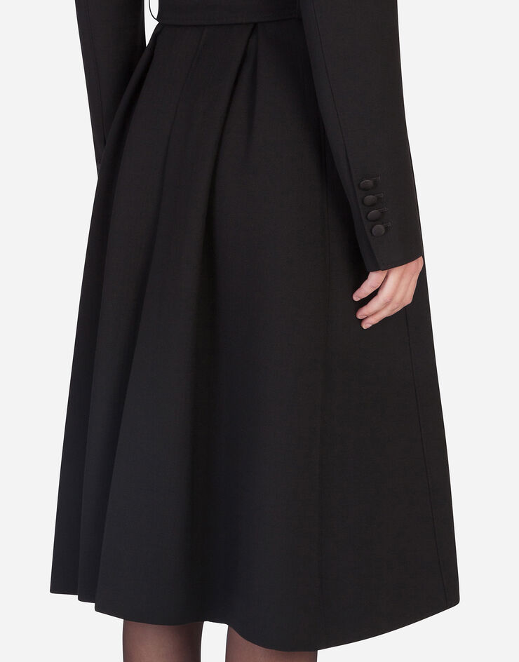 Dolce & Gabbana Belted double-breasted crepe coat Black F0AC0TFU3QE