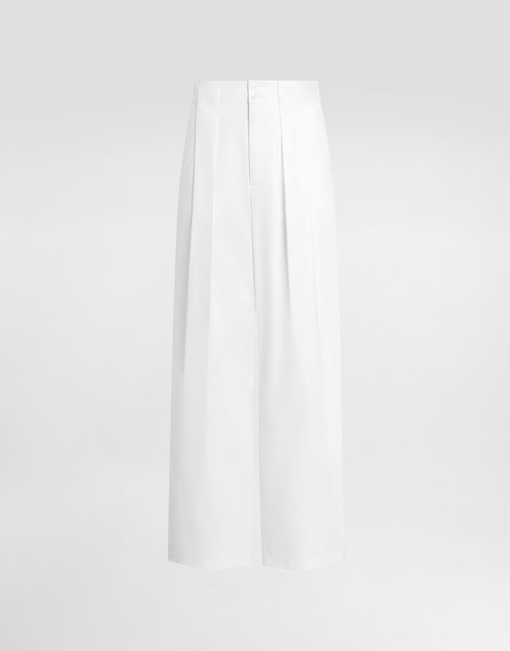 Dolce & Gabbana Pantalones en gabardina de algodón elástico White GP22AZFUFNV