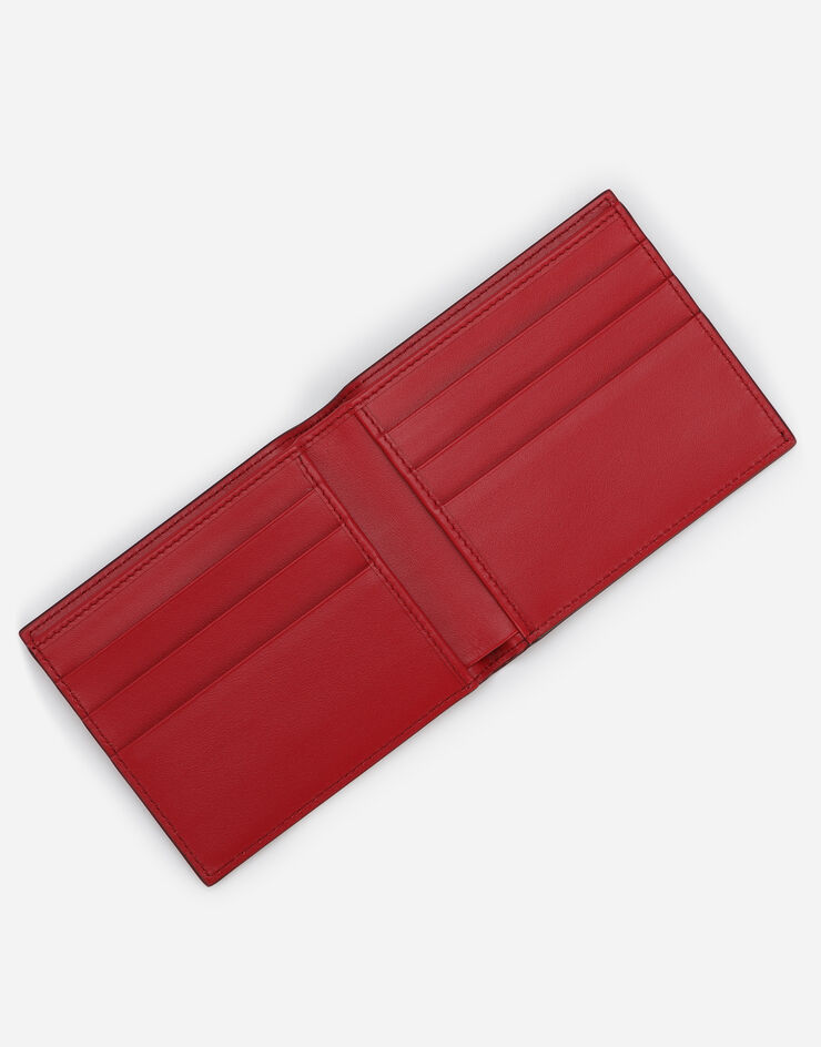 Dolce & Gabbana Calfskin bifold wallet with raised logo Red BP1321AG218