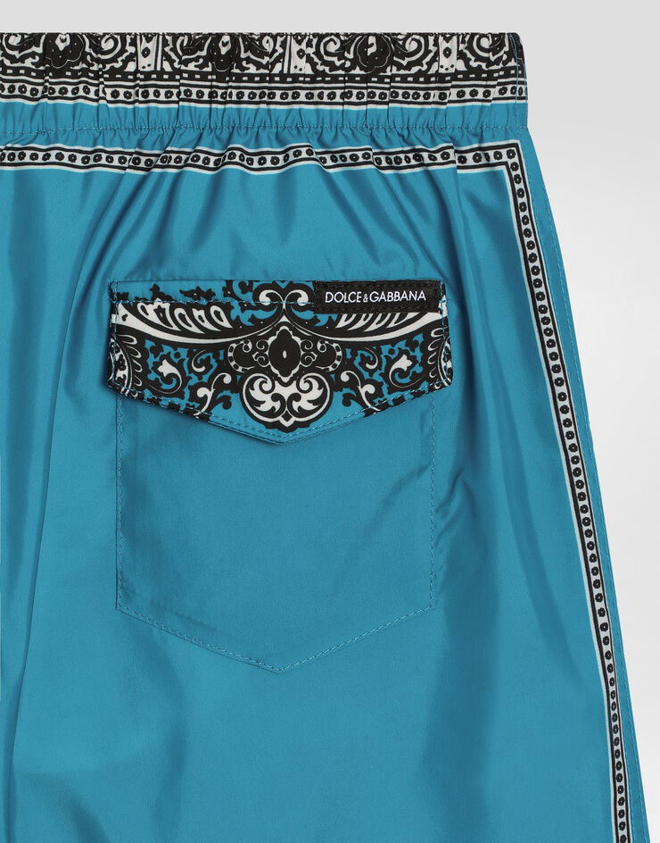 Dolce & Gabbana Fabric swim trunks with bandanna print Print L4J818ON04S