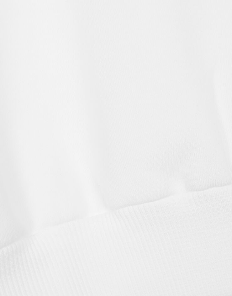 Dolce & Gabbana 徽标刺绣衣领平纹针织短款卫衣 白 F9P35ZHU7H9