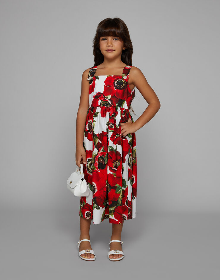 Dolce & Gabbana Vestido de popelina con estampado de anémonas Imprima L53DU9HS5Q4