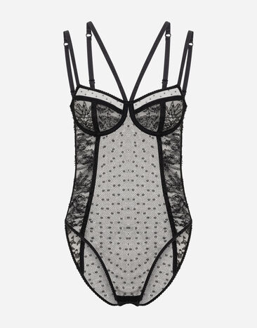 Dolce & Gabbana Lace balconette bodysuit Black O9A26TONL28