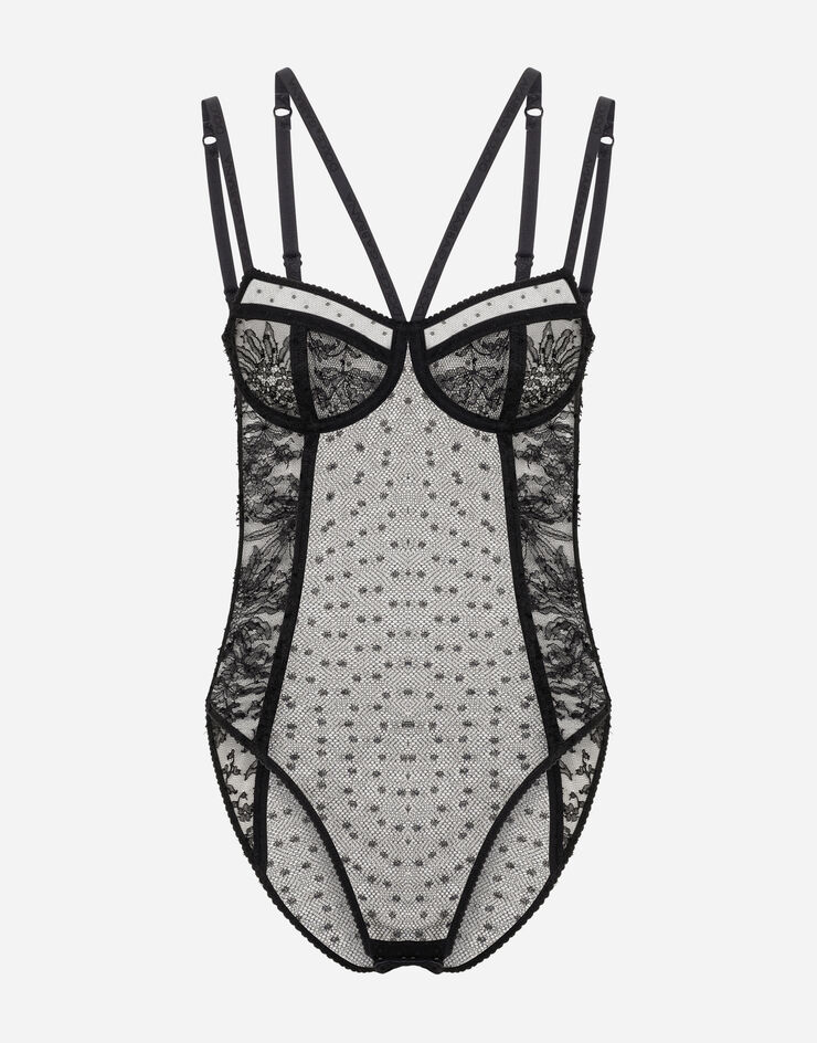 Dolce & Gabbana Lace balconette bodysuit Black O9A26TONL28