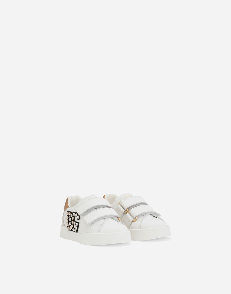 Dolce&Gabbana Zapatilla Portofino en piel de becerro Blanco DN0195AA631