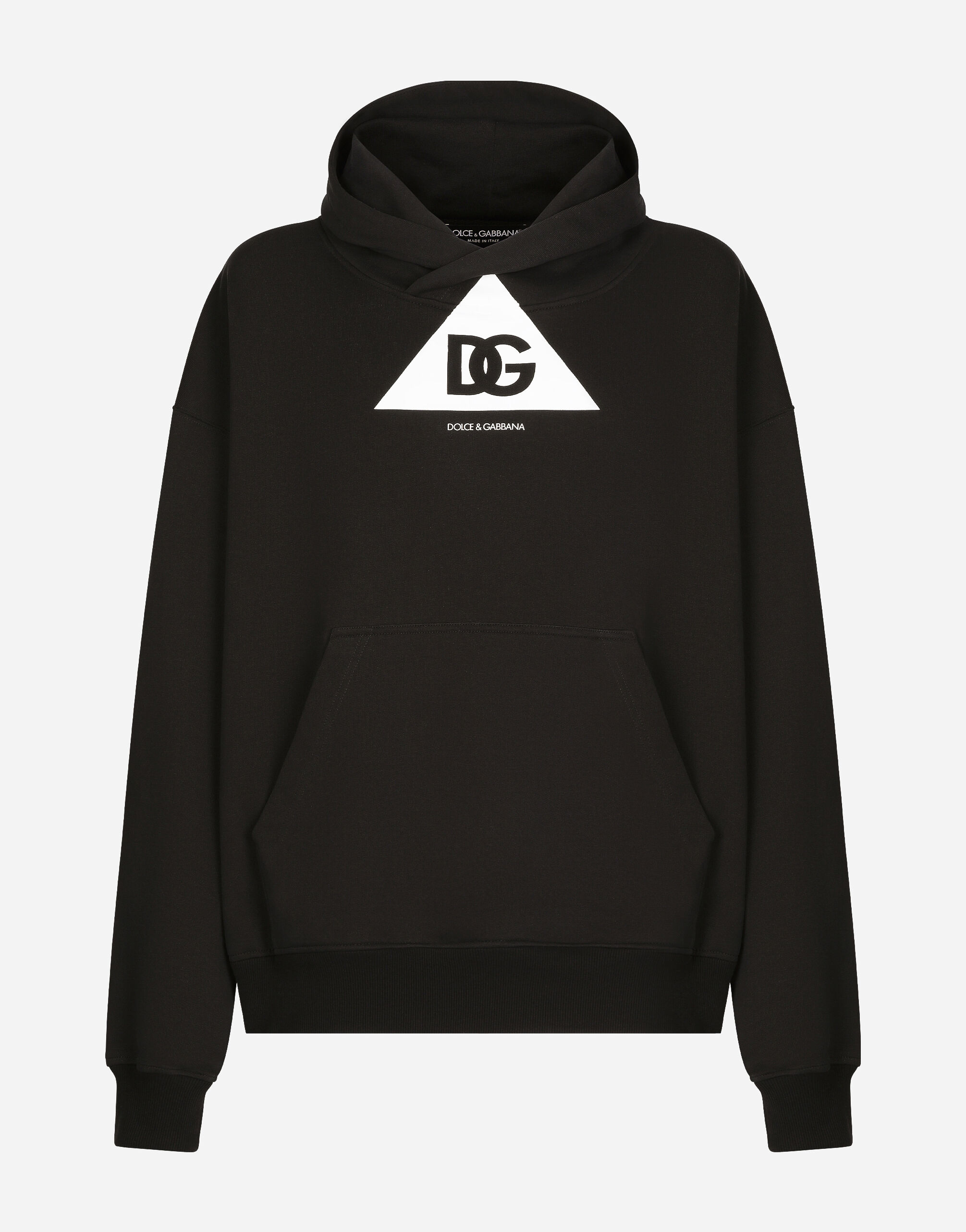 Hoodie with DG logo print in Black for Dolce Gabbana US