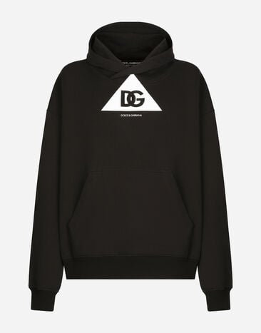 Dolce & Gabbana Kapuzensweatshirt mit DG-Logoprint Schwarz G2PS2THJMOW
