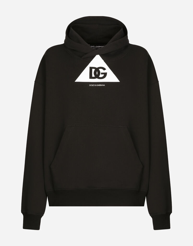 Dolce & Gabbana Kapuzensweatshirt mit DG-Logoprint Schwarz G9AKPTG7L3R