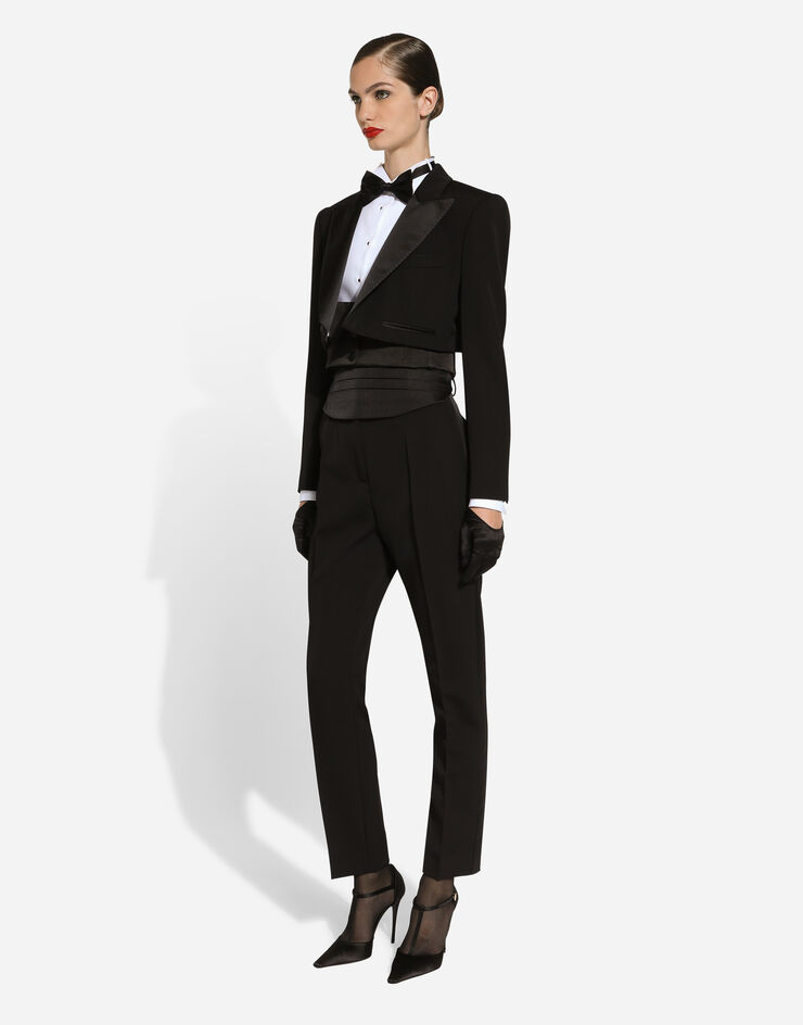 Dolce & Gabbana جاكيت سهرة سبينسر من صوف جبردين أسود F2919TFU21E