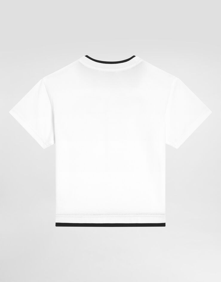 Dolce & Gabbana Jersey t-shirt with Dolce&Gabbana embroidery White L4JTIYG7PEJ