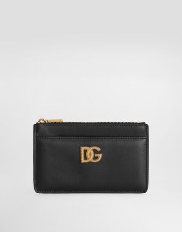 Dolce & Gabbana Kartenetui aus Kalbsleder mit DG-Logo Schwarz BI1261AK274