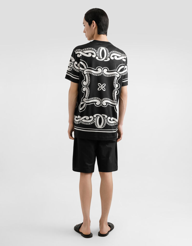 Dolce & Gabbana Silk T-shirt with bandanna print Print G8RN8TII7FM