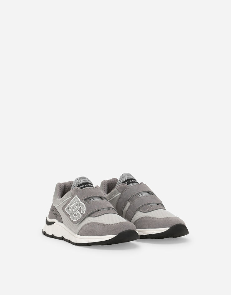 Dolce & Gabbana DG Running low-top sneakers in mesh and split leather Grey DA5187AA954