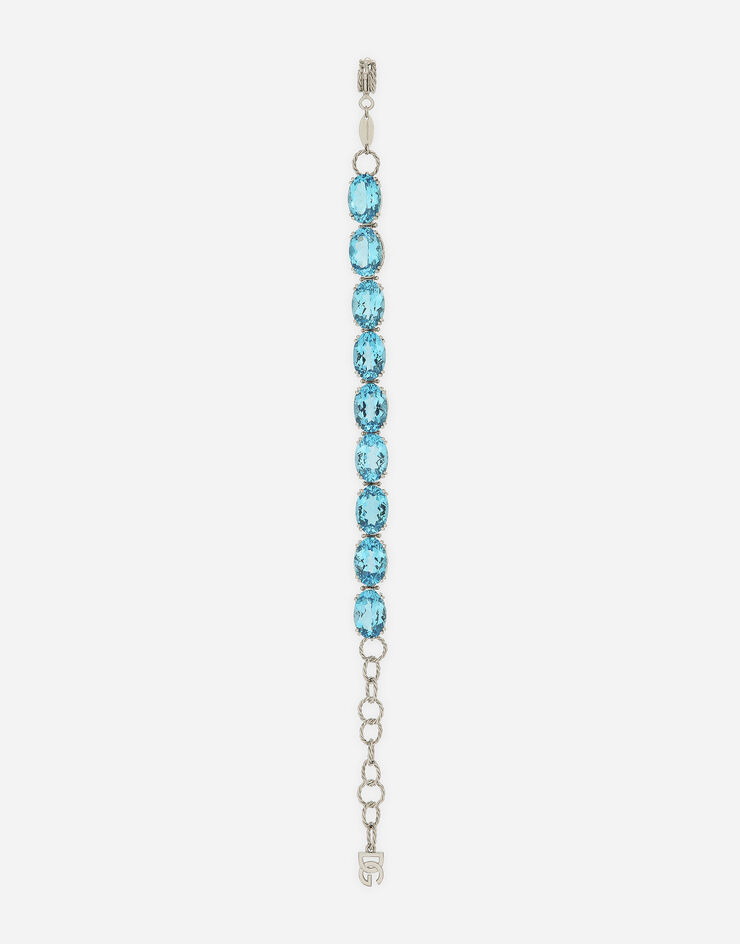 Dolce & Gabbana Anna bracelet in white gold 18kt with light blue topazes Weiss WBQA4GWTOLB