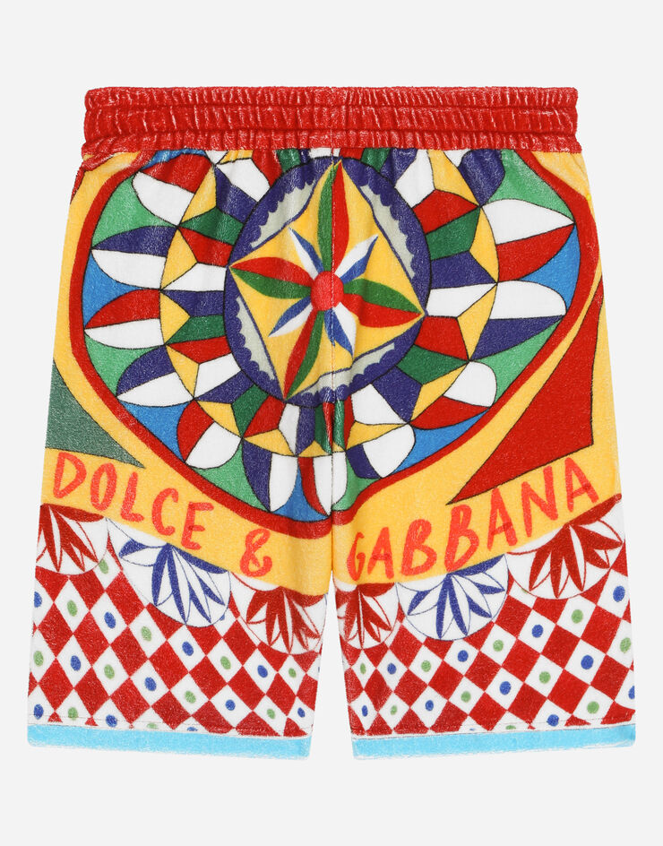 DolceGabbanaSpa Carretto-print terry shorts Red L43Q17G7J2N