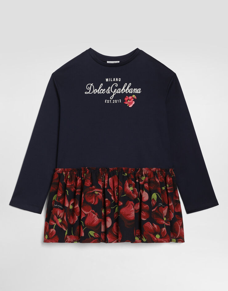 Dolce & Gabbana Vestido en algodón con estampado de amapolas  L5JDAWG7P6Y