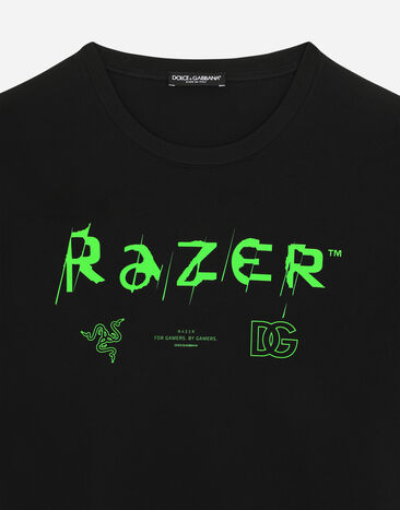 Dolce & Gabbana Camiseta de algodón con estampado RAZER Negro I8ANTMG7M9D