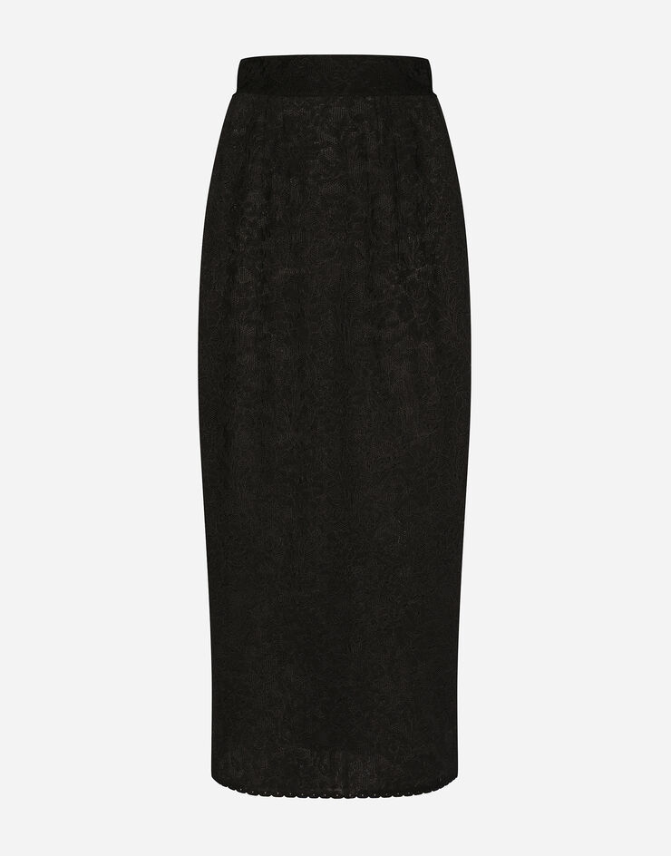 Dolce & Gabbana Lace-stitch calf-length skirt Black FXD20TJBMR6